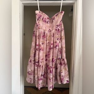 Azazie Atelier GIGI MAUVE FLORAL MIDI DRESS